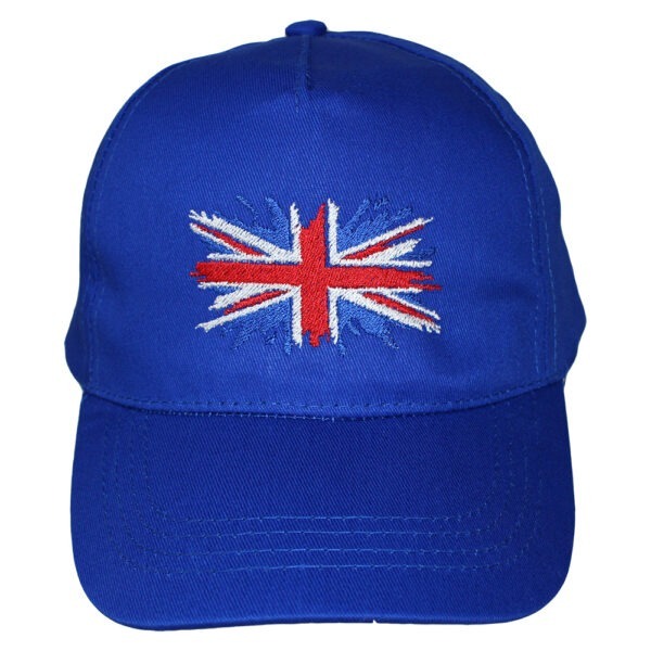Kid's Royal Blue Union Jack Great Britain Baseball Cap • TeddyTs