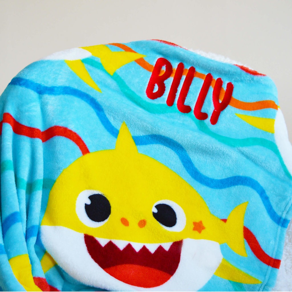 Personalised Baby Shark Fleece Blanket Teddyts